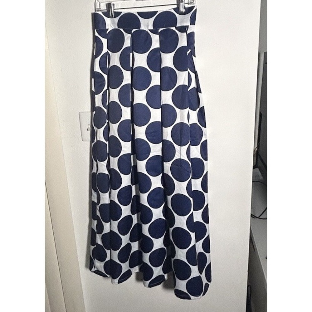 Choies Maxi Skirt Very Long White And Blue Size 8 (0419)